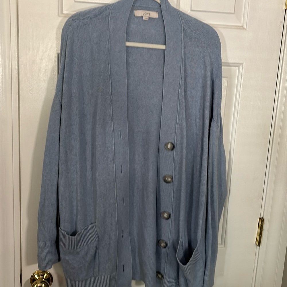 Blue loft cardigan